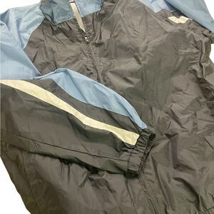 Vintage Men's Black and Blue Windbreaker Jacket XL perfect condition